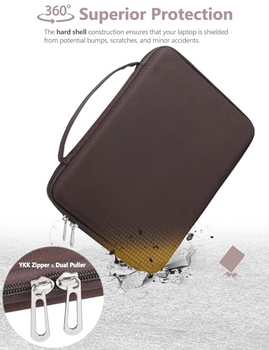 HYZUO 13.3-14 Inch Hard Shell Case Laptop Sleeve for MacBook Pro 14 M5/M4/M3/M2/M1 Pro/Max A3426 A3427 2026-2021, MacBook Pro/Air 13, Dell Pro 13/14 Premium, 13.8"-13" Surface Laptop, Coffee Brown - color: Coffee Brown, size: 13.3-14 Inch