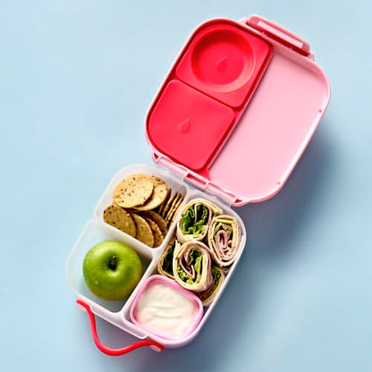 b.box Mini Lunch Box Kids | 4.25 Cup Leak Proof Bento Box for Kids Ages 3+ | 3 Compartment Snack Containers, School Lunch Container, Dishwasher Safe, BPA-Free, PFAS-Free - Flamingo Fizz - color: Flamingo Fizz, size: 1-pack