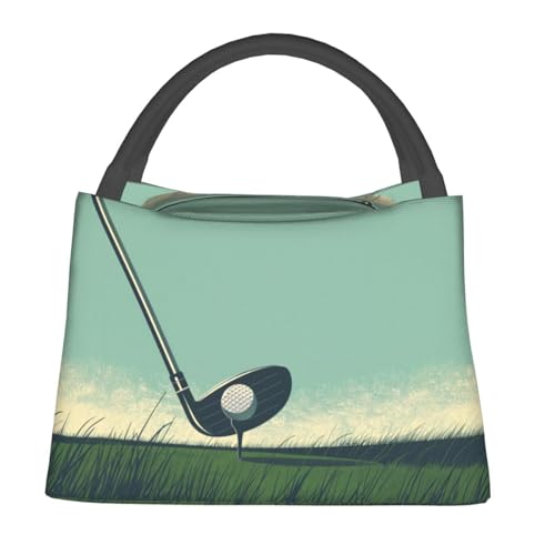 Golf Club Lunch Bag for Women, Girls, Kids, Reusable Insulated Lunch Box for Work, Office, Picnic, Travel, School, Gifts - color: Golf Club