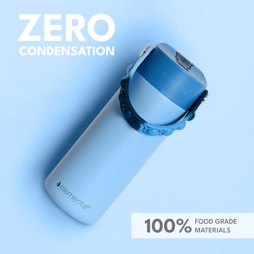 Elemental Insulated Kids Water Bottle, Stainless Steel Water Bottle with Straw Lid & Pop-It Handle, Leak-Proof Water Bottles for School, Boys or Girls, Travelling and Sports, 18oz - Ocean Tie Dye - color: Ocean Tie Dye
