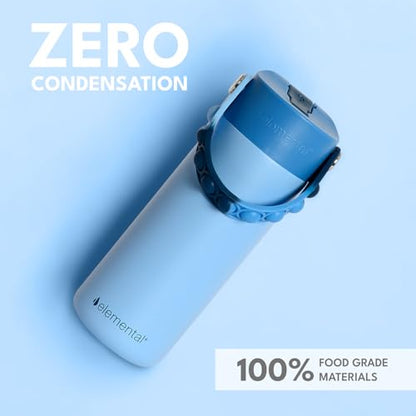 Elemental Insulated Kids Water Bottle, Stainless Steel Water Bottle with Straw Lid & Pop-It Handle, Leak-Proof Water Bottles for School, Boys or Girls, Travelling and Sports, 18oz - Ocean Tie Dye - color: Ocean Tie Dye