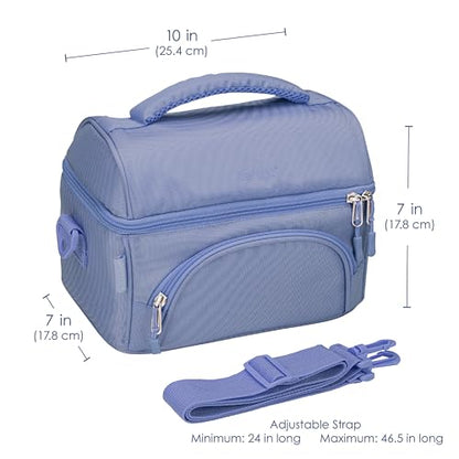 Bentgo® Deluxe Lunch Bag - Durable and Insulated Lunch Tote with Zippered Outer Pocket, Internal Mesh Pocket, Padded & Adjustable Straps, & 2-Way Zippers - Fits Most Lunch Boxes (Slate) - color: Slate