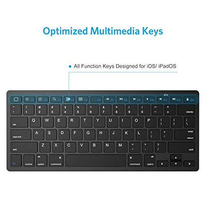 OMOTON Bluetooth Keyboard Compatible with iPad A16 11th 10th Generation, iPad 10.2 (9th/8th/7th), iPad Pro 13/12.9/11 inch, iPad Air/Mini, iPhone and More iOS Devices, Black - color: Black