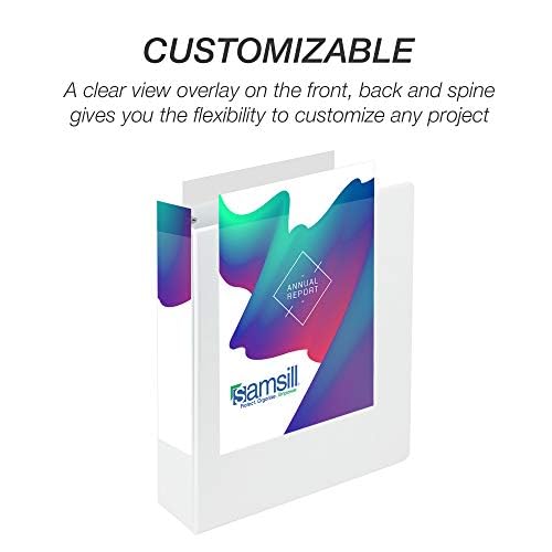 Samsill 4 Pack Durable 2 Inch 3 Ring Binders, Round Ring, Clear View Cover for Presentations, White - color: White, size: 2-Inch