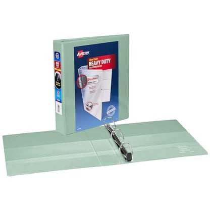 Avery Heavy-Duty View 3 Ring Binders, Customizable Cover, 1.5 Inch Slant Rings, 1 Sage Binder (79819) (Pack of 2) - size: 0 (Pack of 2)