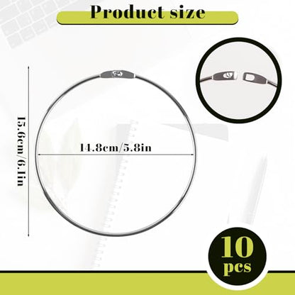 10 Pack 6 Inch Loose Leaf Binder Rings, Nickel Plated Book Rings for Index Cards, Keychains, DIY Crafts, Office, School,Home (10)