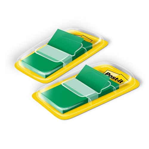 Post-it Flags, 50/Dispenser, 2 Dispensers/Pack, 1 in Wide, Green (680-GN2) (Pack of 2) - color: Green, size: 100 Count (Pack of 2)