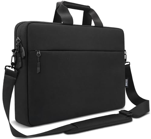 TECOOL 14 Inch Laptop Bag, Waterproof Laptop Case Sleeve Messenger Bag Briefcase with Shoulder Strap for 14 Inch Lenovo HP Dell Acer ASUS Notebook, MacBook Air/Pro 15 Inch, Black | Briefcase Carrying Case with Shoulder Strap for 14 Inch Lenovo HP Dell Ace