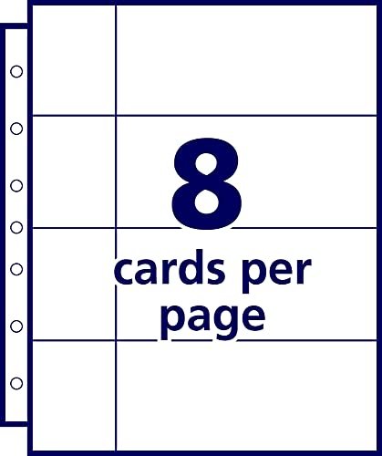 Avery Clear Business Card Organizer Pages for 5.5" x 8.5" Mini Binders, Pack of 5 Holds 40 Cards Total (76025) - style: 1 Pack