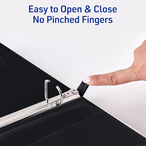 Avery Heavy-Duty View 3 Ring Binder, 0.5 Inch One Touch Slant Rings, 135-Sheet Capacity, DuraHinge, 0.7 Inch Wide Spine, Customizable Clear Cover and Spine, 1 White Binder (79380) - size: 0.5"