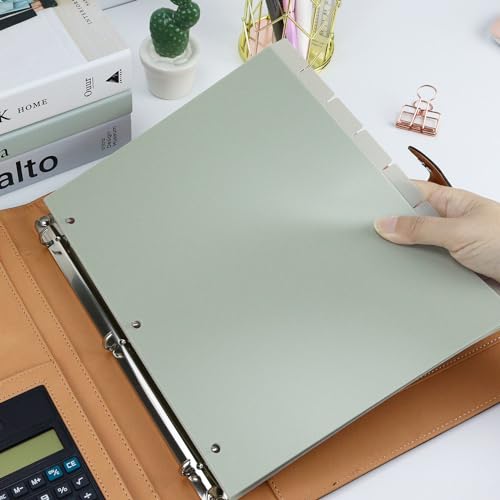 Buqoo 3 Ring Binder Dividers with 8 Writable Tabs - Sturdy Sage Green Plastic Index Dividers, Letter Size 8.4"x10.9" for School, Office, Planner & Journal - color: Sage Green