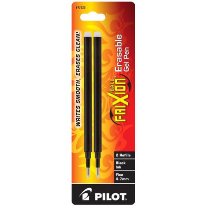 PILOT FriXion Gel Ink Refills for Erasable Pens, Fine Point, Black Ink, 2-Pack (77320)