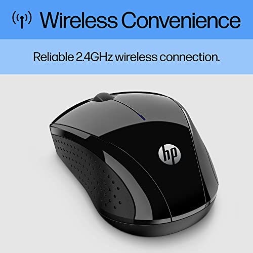 HP X3000 G3 Wireless Mouse - Black, 15-Month Battery, Side Grips for Control, Travel-Friendly, Blue LED, Powerful 1600 DPI Optical Sensor, Compatible with Wins PC/Laptop, Mac, Chromebook (683N7AA) - color: Black