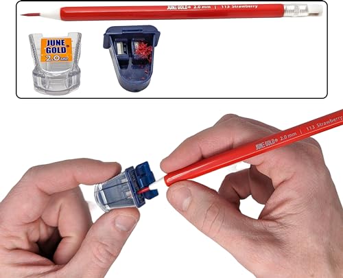 June Gold 4 Mechanical Pencils, 2.0 mm, 108 Refills, 2 Sharpeners,2 Erasers | 36 Unique Colors, 36 2B, and 36 4B Lead Refills, Break Resistant Graphite, Built in Sharpeners, Soft Non-Slip Grip