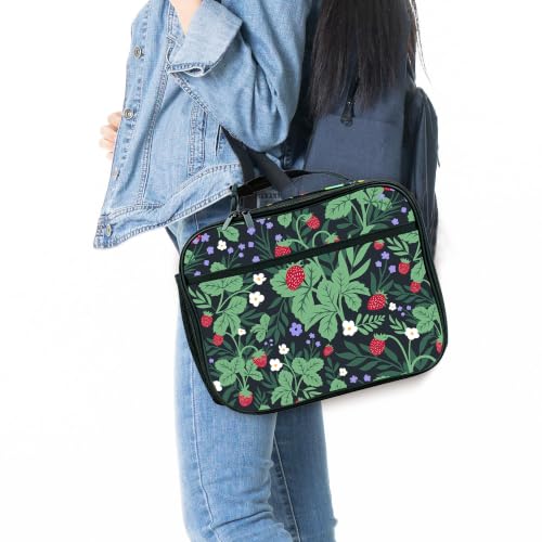 Strawberry Lunch Box Insulated Reusable Lunch Bag Tote Cooler for Women Men Boy Girl School Work Office Picnic - color: Strawberry