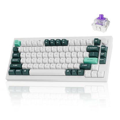 Keychron Q1 HE Wireless Custom Magnetic Keyboard, QMK Launcher | Rapid Trigger 2.4 GHz & Bluetooth 5.2 with Gateron Double-Rail Magnetic Switch for Mac Windows Linux (Hot-swappable) - White - color: White