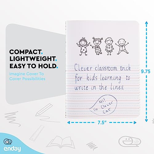Enday Primary Journal Grades K-2, Primary Writing Journal, Half Page Ruled Primary Journal Composition Notebook for Kids, 100 Sheets kids Notebook, Purple and Blue (2 Pack) - color: BLUE - PURPLE