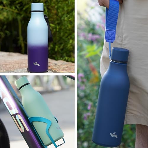 Konokyo Insulated Water Bottle with Strap,18 oz Double Wall Stainless Steel Vacuum Bottles Metal Water Flask,Dawn - color: Dawn, size: 18 Ounces