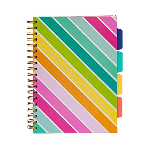 Pukka Pad, Carpe Diem 5-Subject Double Spiral Bound Notebook 12-Pack with Repositionable Dividers - 200 Pages of 80GSM Paper with Perforated Edges – Color Wash, B5 10 X 7in - color: Color Wash, style: Pack of 12