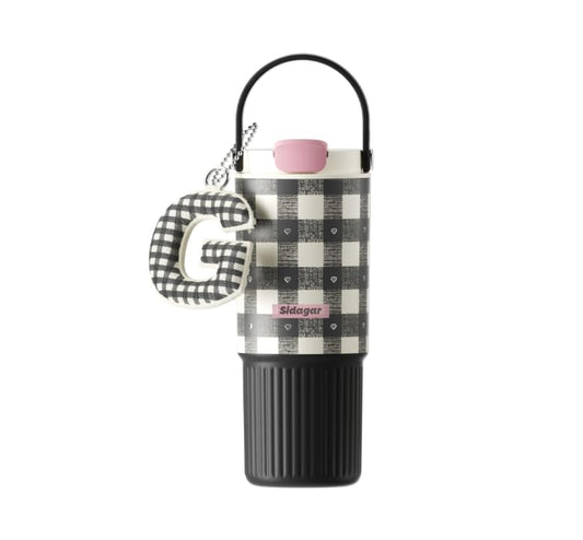 26oz Insulated Water Bottle with Straw & Spout Dual Lid, 316 Stainless Steel Tumbler, - color: Black