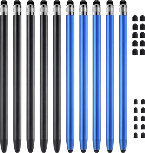 ChaoQ Stylus Pen for Touchscreen, 10pcs Stylus Pen for iPad iPhone Android | High Sensitivity and Precision, Suitable for iPad iPhone Android and All Touch Screens (Black/Blue) - color: 10 Black Blue