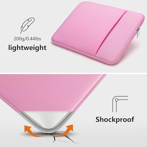 11-11.6 Inch Laptop Sleeve Shockproof Case Padded Computer Protective Cover with Pocket Compatible with 11.6" MacBook Acer ASUS HP Stream Dell Samsung Chromebook Notebook, Pink - color: Pink, size: 11"-11.6"
