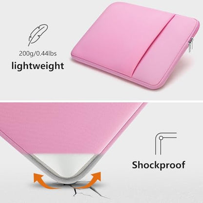 11-11.6 Inch Laptop Sleeve Shockproof Case Padded Computer Protective Cover with Pocket Compatible with 11.6" MacBook Acer ASUS HP Stream Dell Samsung Chromebook Notebook, Pink - color: Pink, size: 11"-11.6"