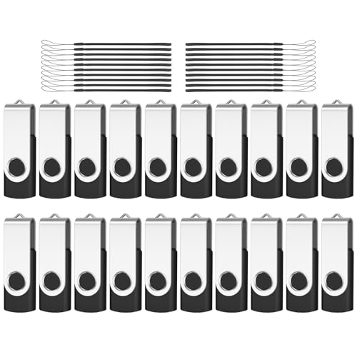128MB USB Flash Drive 20 Pack, AreTop Premium USB 2.0 Swivel Memory Stick | [ NOT 128GB ] Multipack Thumb Drive Bulk Jump Drive USB Drive Pack for Data Storage (20PCS 128MB, Black) - size: 128MB, style: 20P-Black-A