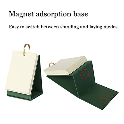 Small Blank Flash Cards Index Cards Mini DIY Cover Sketchbook with Binder Rings 180Pcs Paper Standing Flip Blank Desk Calendar Drawing Sketch Book Memo Scratch Pads for Note Taking Painting Working - color: Green