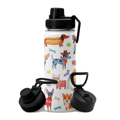 Dog Gifts For Women - Birthday Christmas Gift For Dog Lovers - Cute Dogs 18oz Tumbler With Handle for Dogs Mom, Keeps Drinks Cold & Hot Double Wall Vacuum Insulated Water Bottle - color: Pug