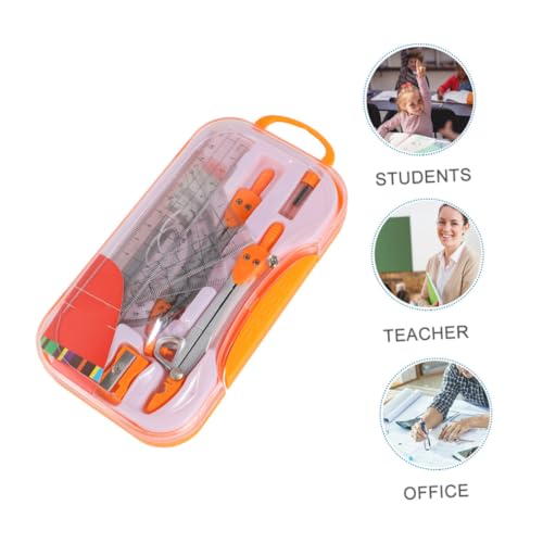 Artibetter Drawing Compasses Set 10pcs Geometry Ruler Kit Metal Math Tool for Students Exam Drawing and Geometry Supplies Random Color
