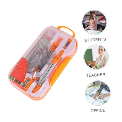 Artibetter Drawing Compasses Set 10pcs Geometry Ruler Kit Metal Math Tool for Students Exam Drawing and Geometry Supplies Random Color