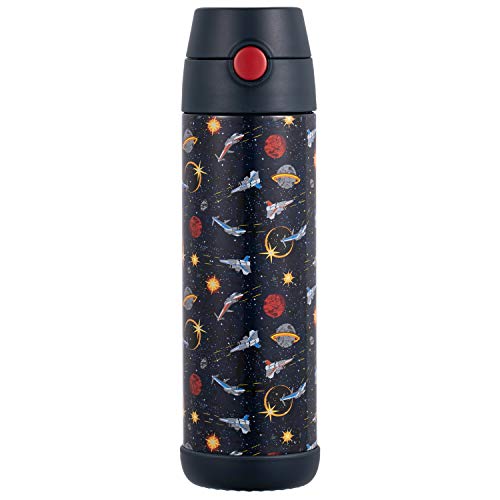 Snug Insulated Kids Water Bottle with Straw & Spout – Double-Wall Stainless Steel, Leakproof, Easy-Flip Lid – For School, Travel, Toddlers & Big Kids - Space Wars, 17oz - color: Space, size: 16.9 Ounces