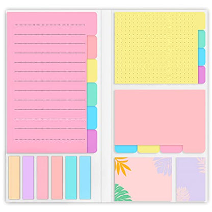 Sticky Notes Set, Post Self-Stick Notes Pads for Journaling Notebook Planner Study, Office Supplies College Essentials Back to School Supplies for High School Students Teen Girl Gifts Preppy - color: Pastel