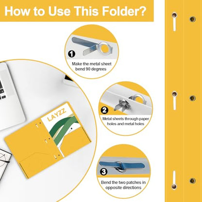 Two Pocket Folders with Prongs, LAYZZ 60 Pack Poly Plastic Folders, Heavy Duty Plastic Folders with Pockets and Prongs, Letter Size, for Offices and Schools (Yellow) - color: Yellow