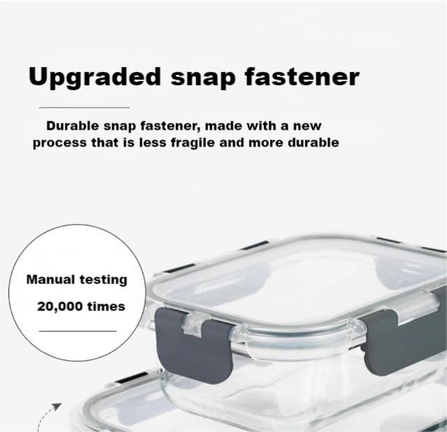 [6-piece set] Glass food preparation and storage containers with lids that provide a good seal. Glass lunch boxes that are microwave, oven, freezer, dishwasher safe. (Rectangle)