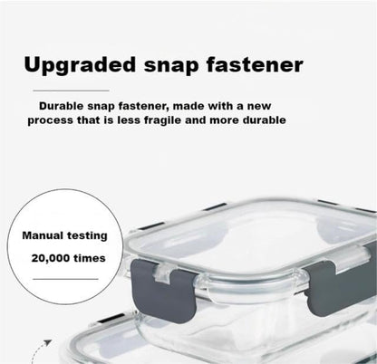 [6-piece set] Glass food preparation and storage containers with lids that provide a good seal. Glass lunch boxes that are microwave, oven, freezer, dishwasher safe. (Rectangle)