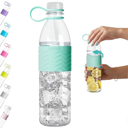 Copco Hydra 20 oz Tritan Water Bottle with Leak-Proof Lid & Textured Grip - BPA-Free, Dishwasher Safe, Easy Twist-Open for Ice & Fruit - Fits Cup Holders, Lightweight, Durable(Robins Egg Blue) | BPA-Free Tritan Reusable Bottle with Leak-Proof Lid, Twist O