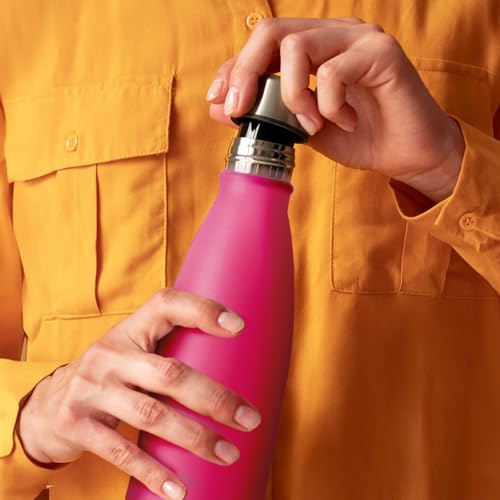 Mont-Clair Stainless Steel Water Bottle, Vacuum insulated - BPA Free, 12h Hot & 24h Cold Drinks, Metal Water Bottle 17 oz Leakproof, Ideal for Adult, Kids, Running - Berry Pink - color: Berry Pink, style: 17 Ounces