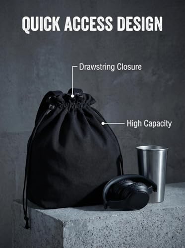 Reusable Lunch Bag,Canvas Drawstring Lunch Bag, Lunch Tote for Work, School, or Picnics, Lightweight & Waterproof, Keeps Food Fresh All Day(BLACK) - color: Black