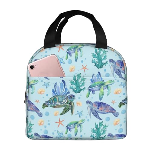 Sea Turtle Lunch Bag Women Lunch Box for Women Mens Lunchbox for Work Office Picnic or Travel Cute Lunch Box Tote Bags for Gifts - color: 16