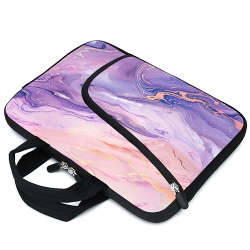 11.6-12.2 inches Laptop Sleeve Chromebook Case Ultrabook Case Notebook Sleeve Tablet Case Neoprene Handle Sleeve for Men Women, Two Pockets(Pink Purple) - color: Pink Purple