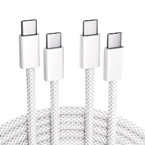 USB-C to USB-C Cable 2-Pack, 60W Fast Charging, Premium Nylon Braided, USB-C Power Delivery, Data Sync for iPhone 15/16/17, Android, Samsung, iPad, MacBook (2pack-3ft) - size: 2pack-3ft