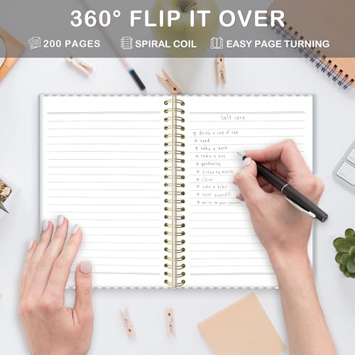 Inspirational Motivational A5 Spiral Notebook Gifts, Slow Down You Are Doing Fine Hardcover Daily Journal Notebooks Lined for School Office, Positive Affirmations Composition Notebook 5.5x8.3 - color: slow