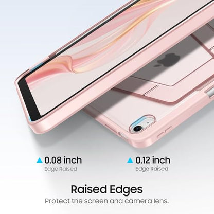 Fintie Shockproof Case for iPad (A16) 11th Generation 11 Inch (2025), iPad 10th Generation 10.9 Inch (2022) - [Built-in Pencil Holder] Slim Frosted Hard Cover with Multi-Angle Kickstand, Light Pink - color: Light Pink