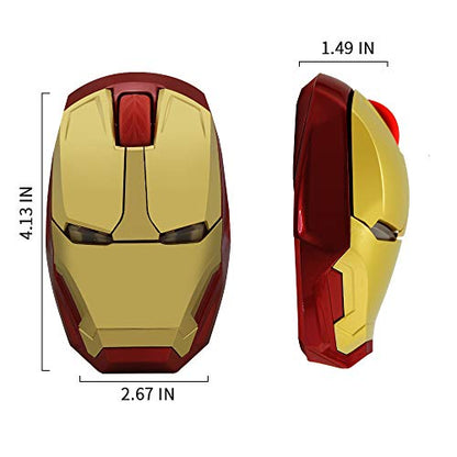 Wireless Iron Man Mouse 2.4G Optical Computer Mouse for Desktop Laptop PC Mac (Gold) - color: Gold