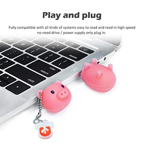 32GB Cute Piggy USB Flash Drive with Chain Present USB Drive for Kids Students School Job - color: Pig, size: 32GB