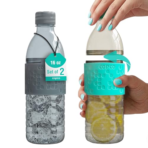 Copco Hydra Water Bottle 16.9 oz - Gray & Teal, Set of 2 - color: Gray/Teal