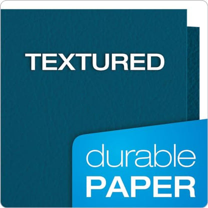 Oxford Twin-Pocket Folders, Textured Paper, Letter Size, Blue, Holds 100 Sheets, Box of 25 (57502EE) - color: Blue, size: 25 Count (Pack of 1)