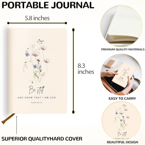 Flower Christian Hard Shell Journal Notebook, Bible Gifts for Women, Inspirational Hardcover Notebooks, College Ruled Notebook, Journals for Writing Planner Note Taking 200 Sheets (5.8 x 8.3) - color: Multi 1557